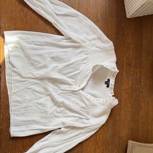 J. Crew White Textured Top
